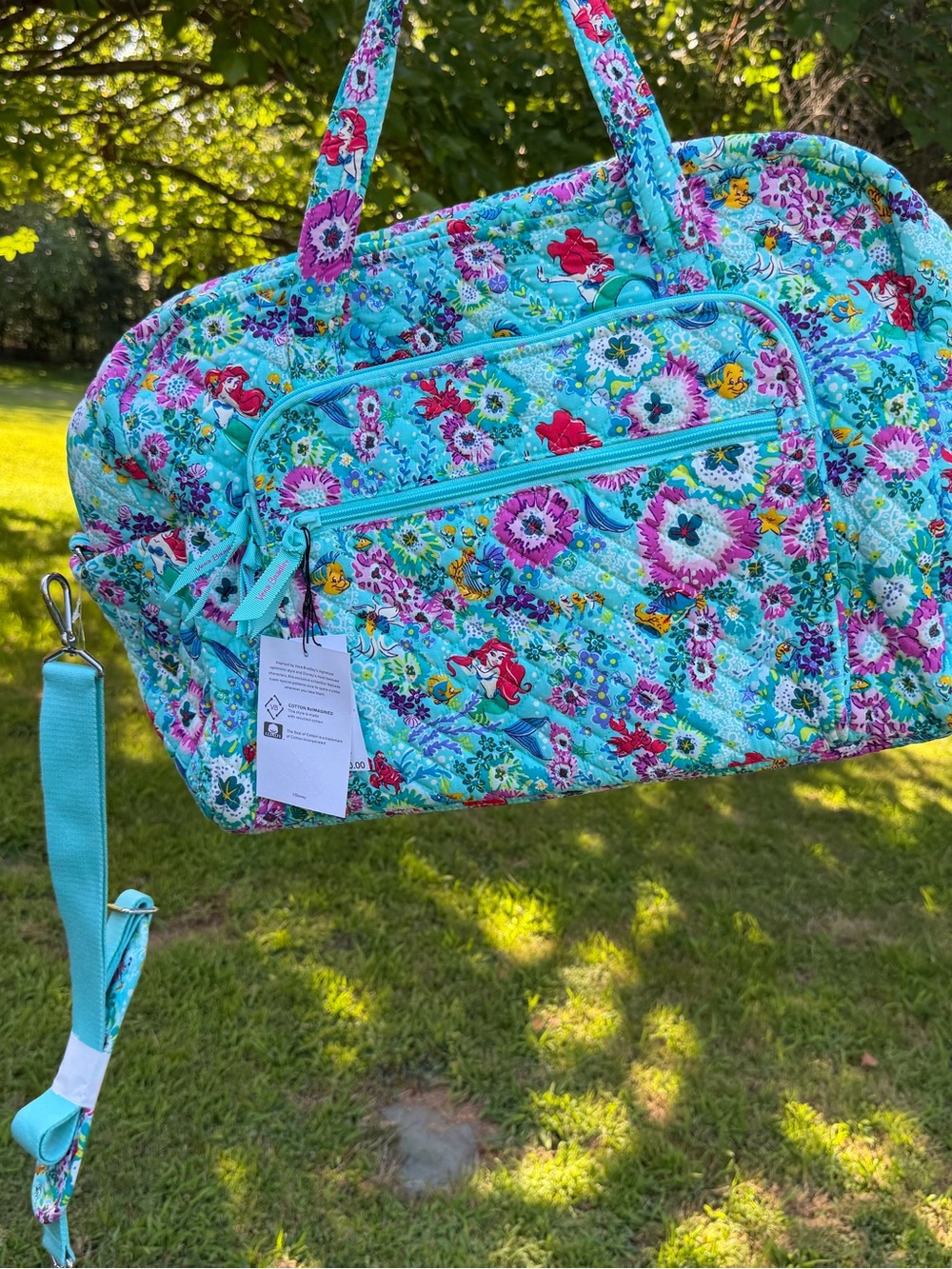 Rare Vera Bradley Disney Ariel Floral Weekender Travel Bag NWT - Picture 5 of 12